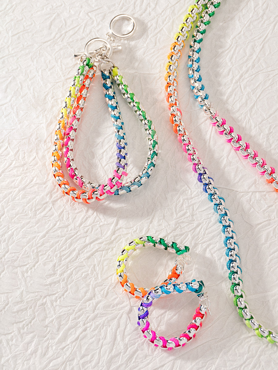 Pride Edition Silver Braided Rainbow Set
