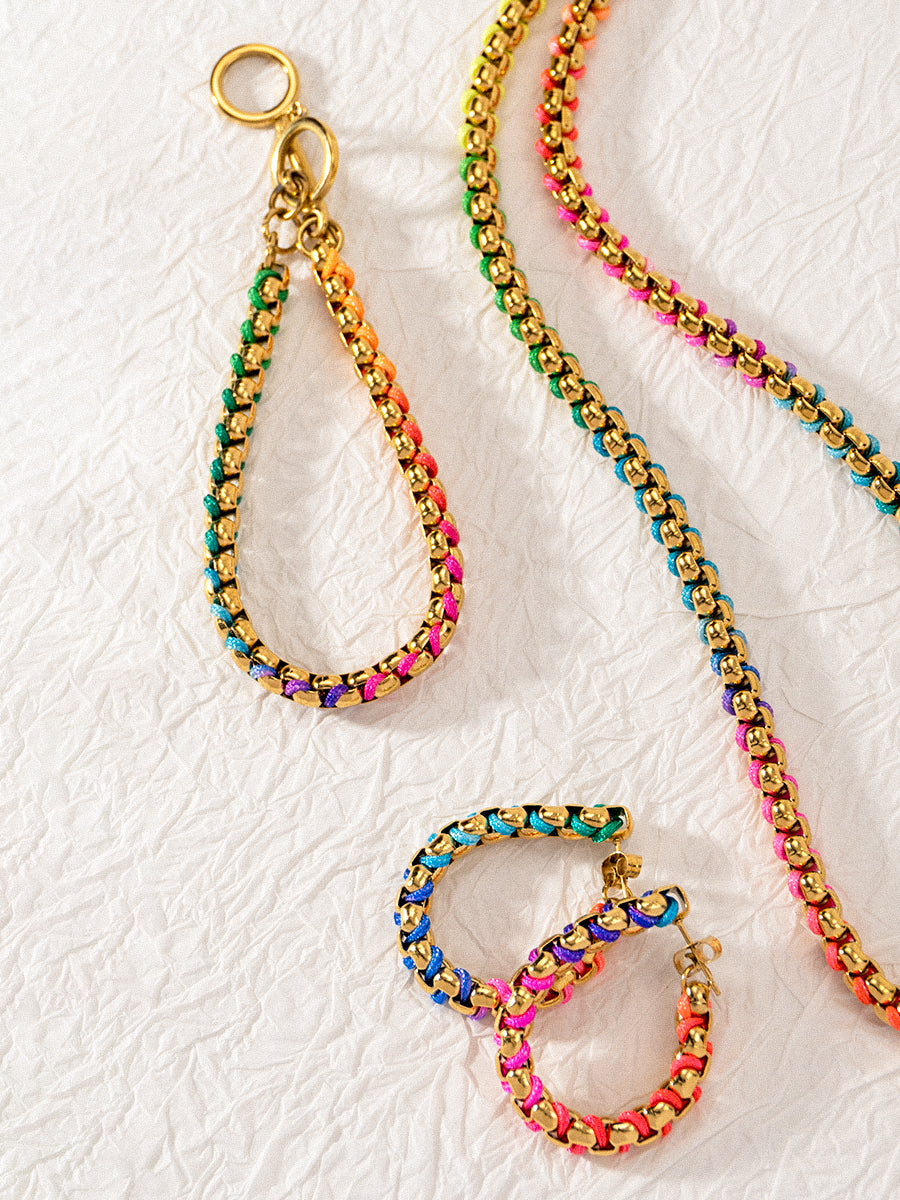 Pride Edition 18K Gold Braided Rainbow Set