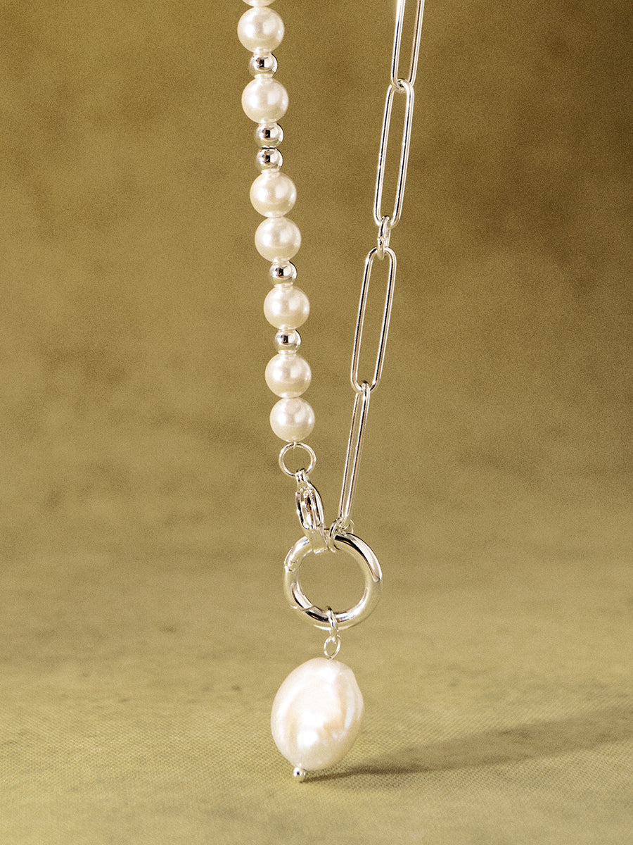 Nymph Baroque Pearl Silver Necklace