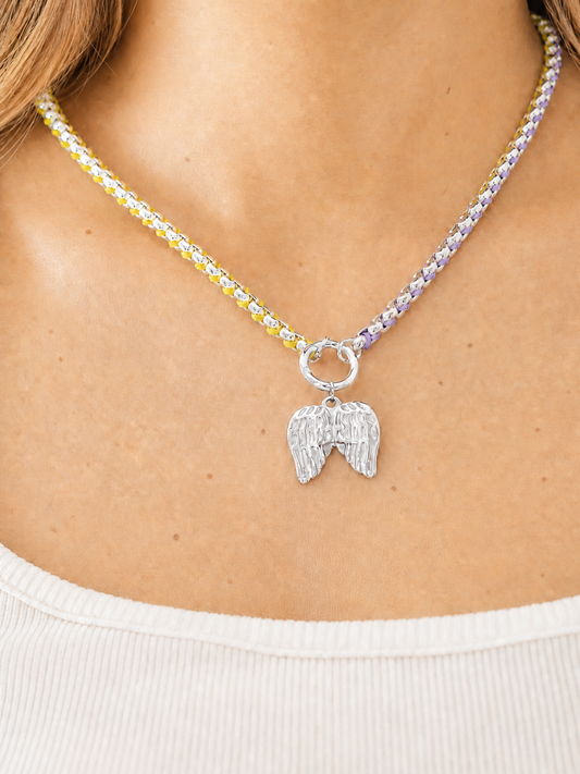 Haze Silver Color Clash Hand-woven Necklace