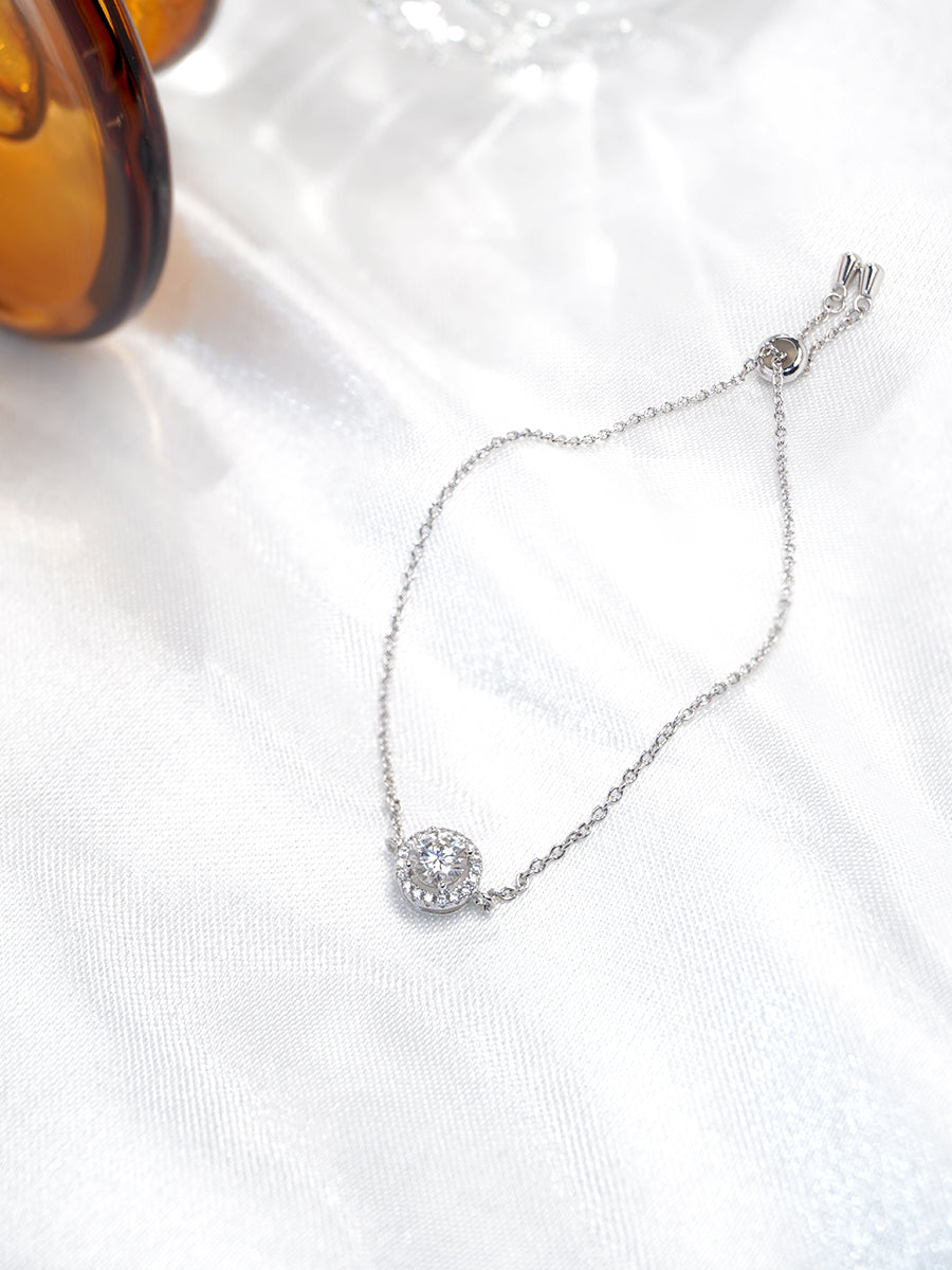 Moissanite Halo Bracelet GB004
