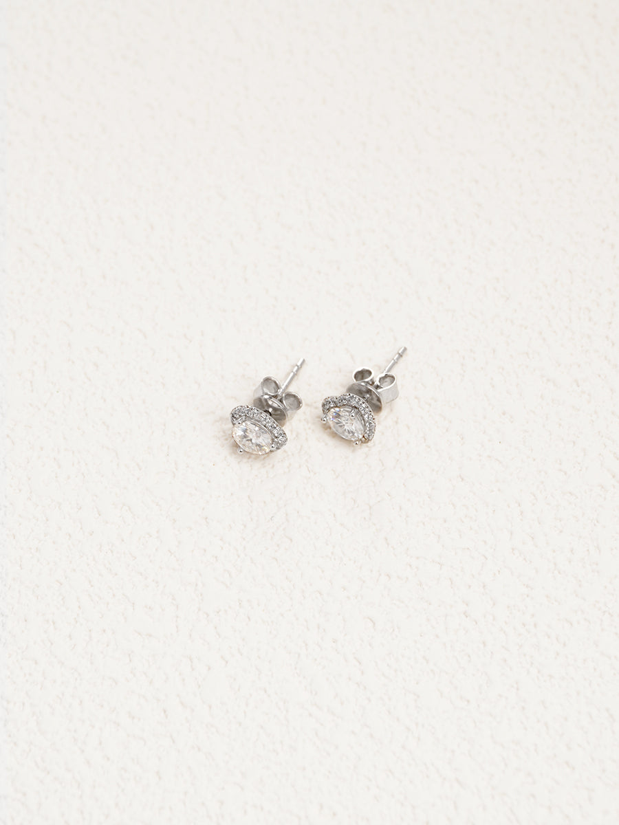 Moissanite Heart Stud Earrings GE006