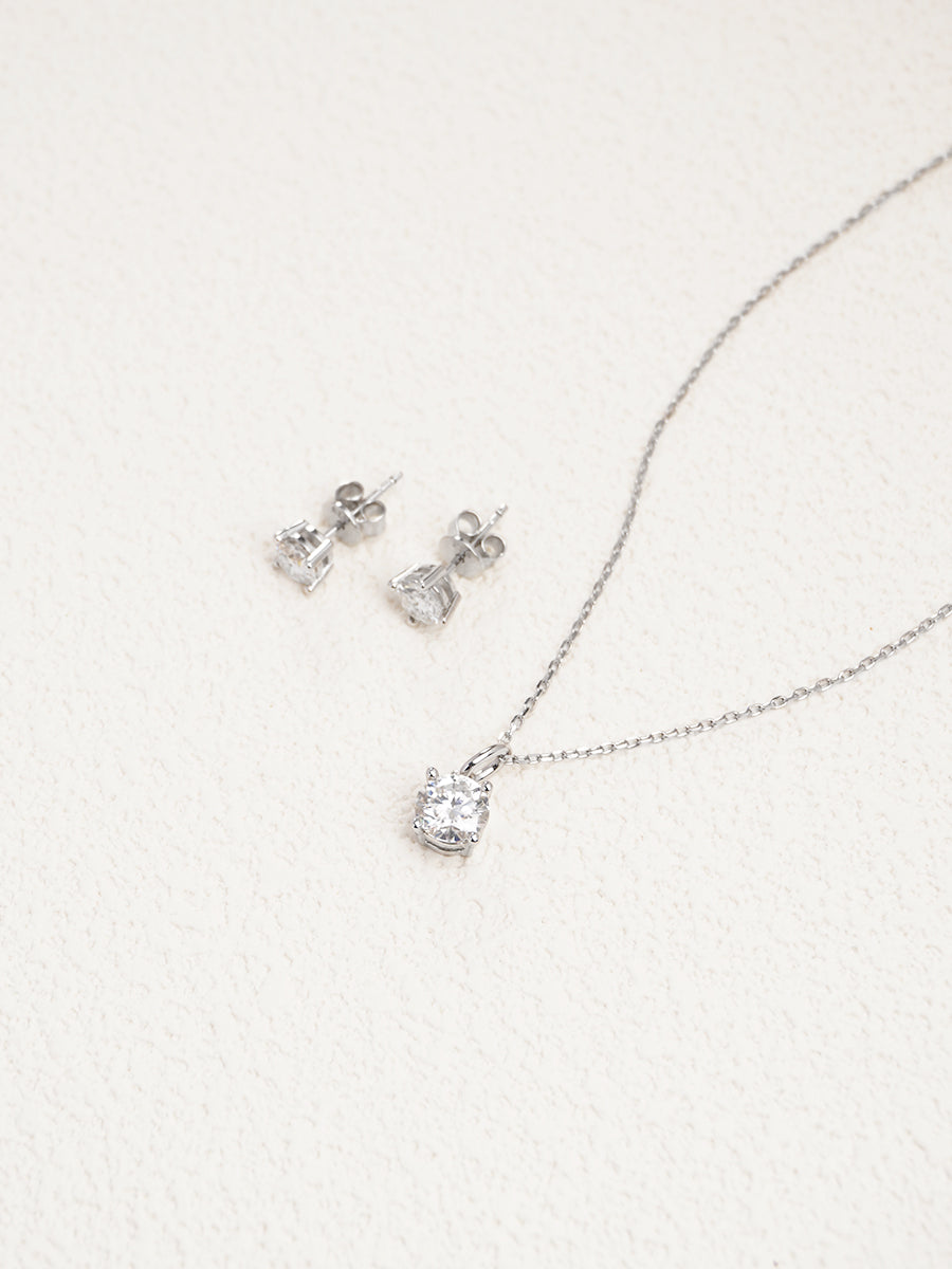 Moissanite Radiant Round Jewelry Set GSET003
