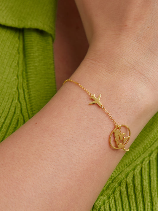 S925-gold-globe-plane-bracelets
