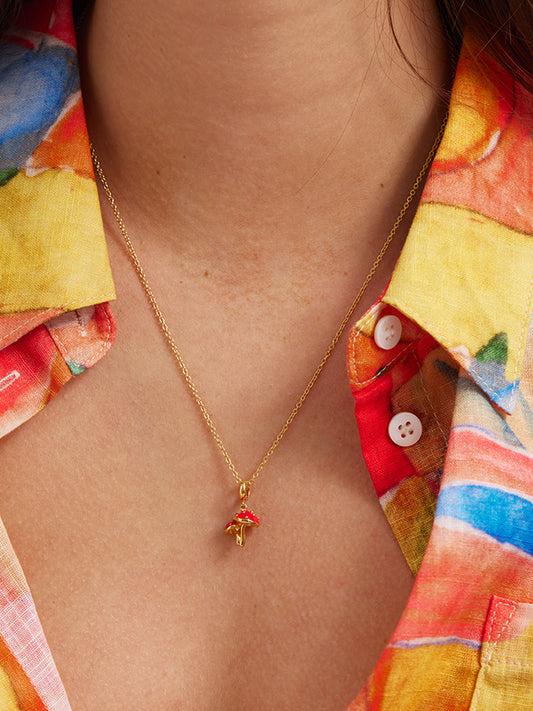 S925-gold-Mushroom-pendant-Charms