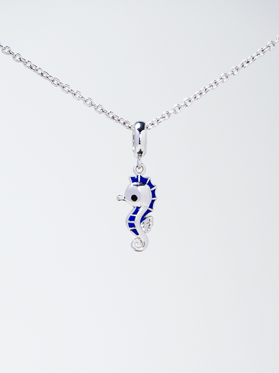 Silver Seahorse Baby Charm Necklace Set PN007SVSET