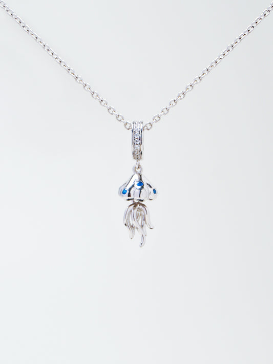 Silver Ocean Whisper Jellyfish Charm Necklace Set PN009SVSET