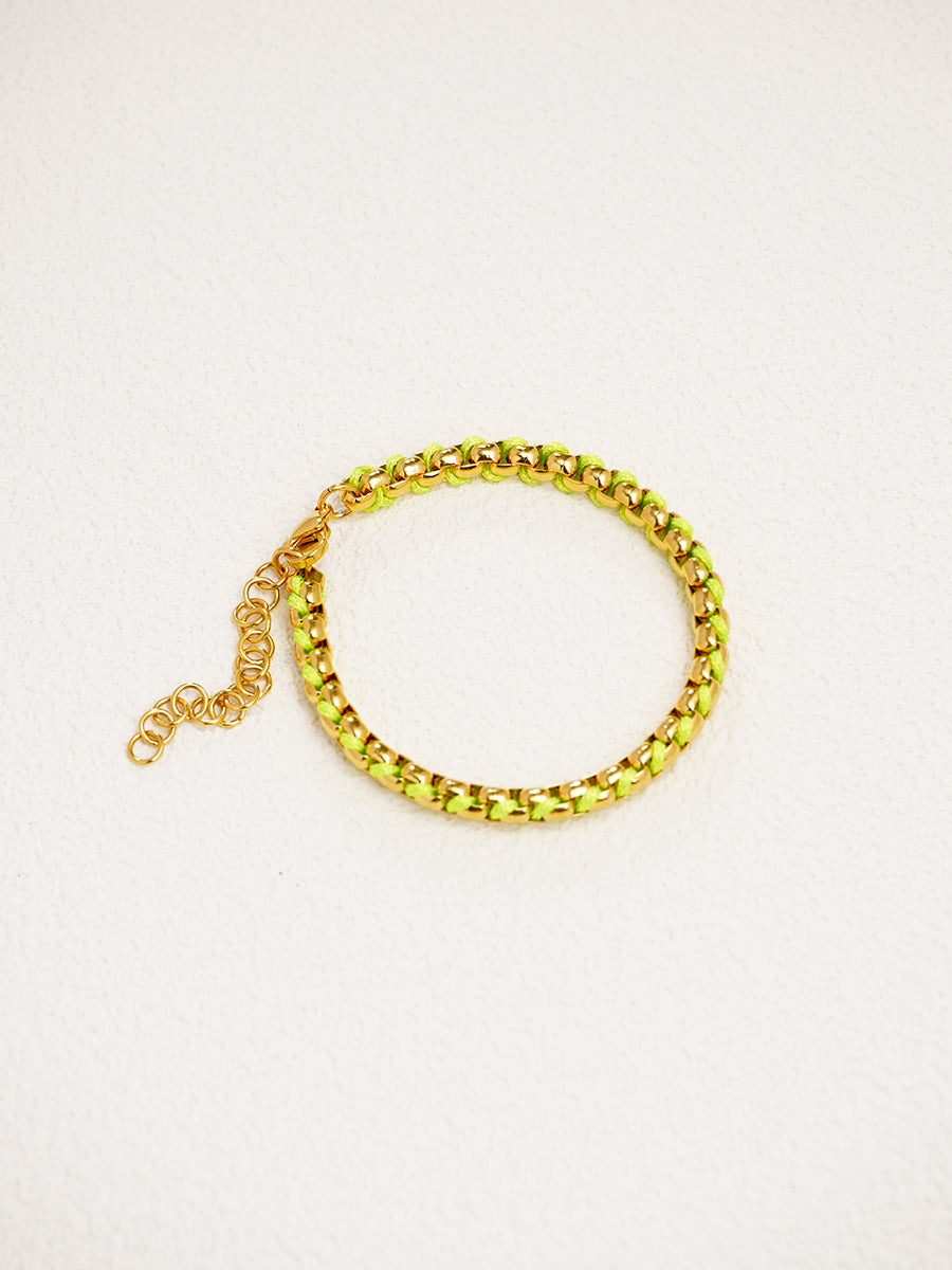 Woven box chain Neon color bracelet RB003
