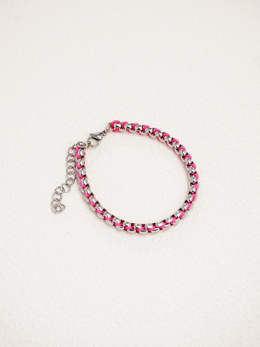 Woven box chain Neon color bracelet RB005