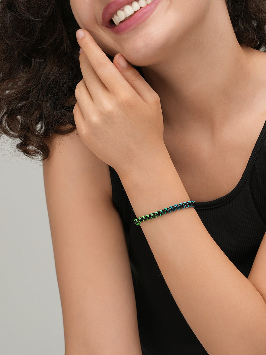 Black Rainbow Hand-woven Bracelet RB017