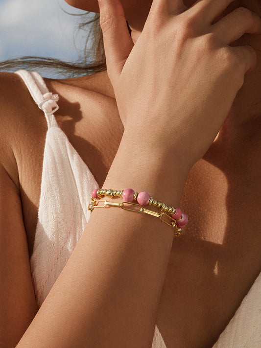 18K Gold Lychee Berry Eco-Made Ceramic Bracelet Set