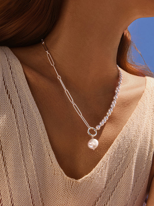 Nymph Baroque Pearl Silver Necklace