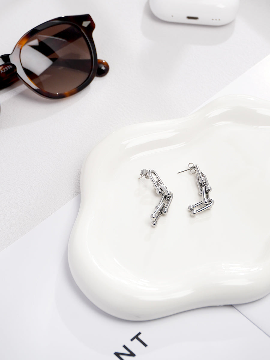 Stainless Steel Link Earring RE003