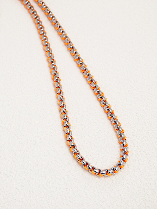 Woven box chain Neon color Necklace RN003