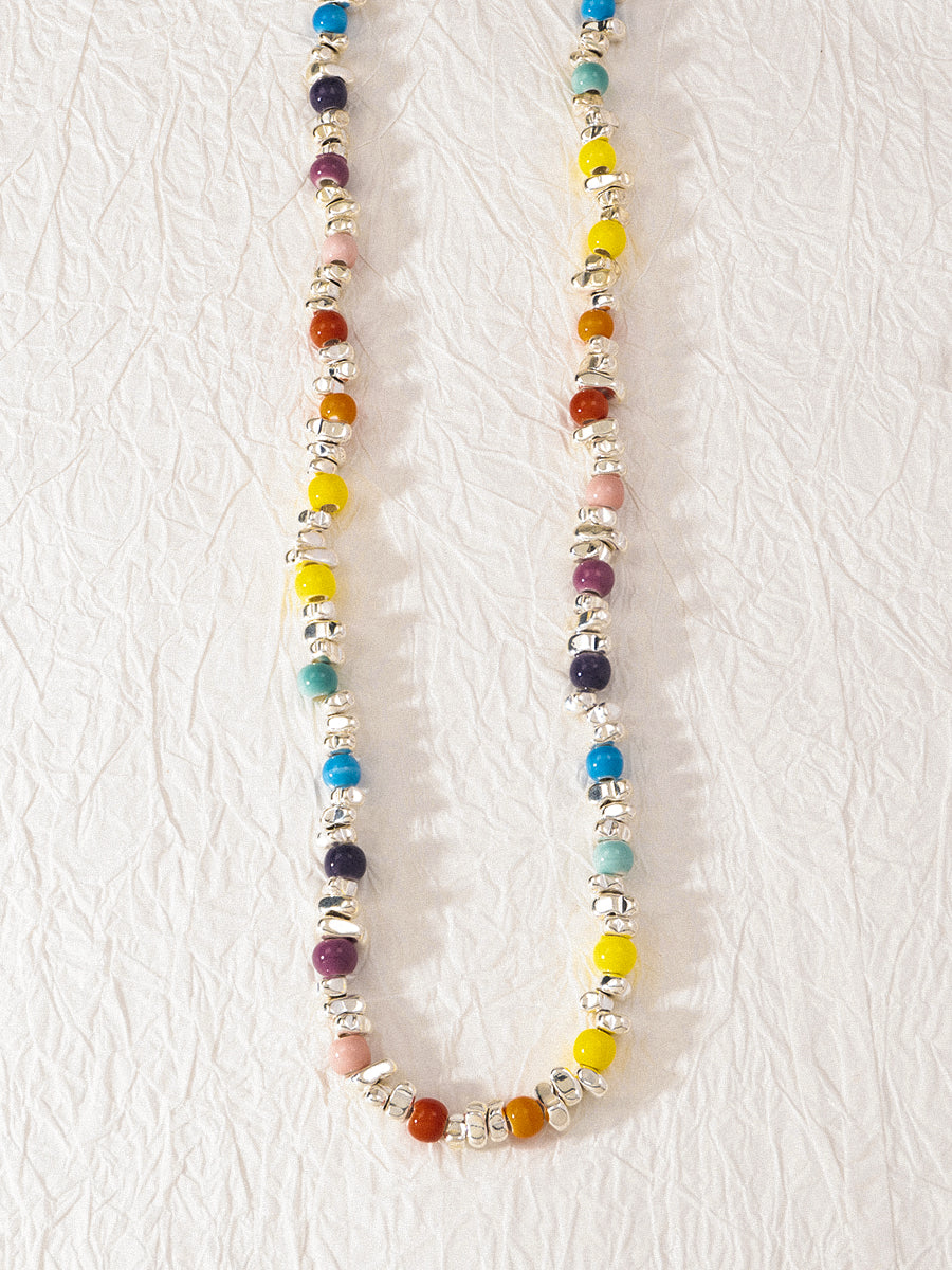 Rhythm Rainbow Silver Hematite Necklace