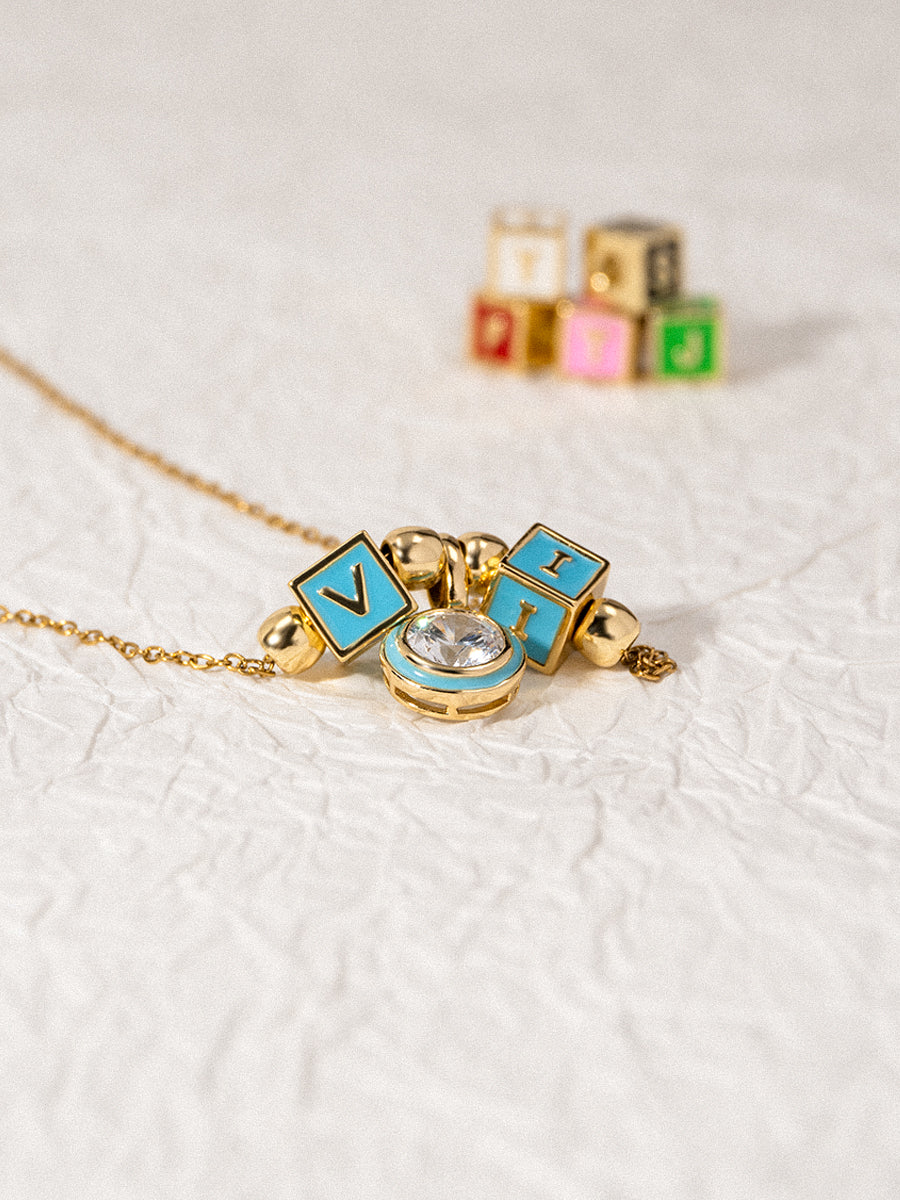 Personalized 2-Letter Necklace with Celestial Glow Pendant