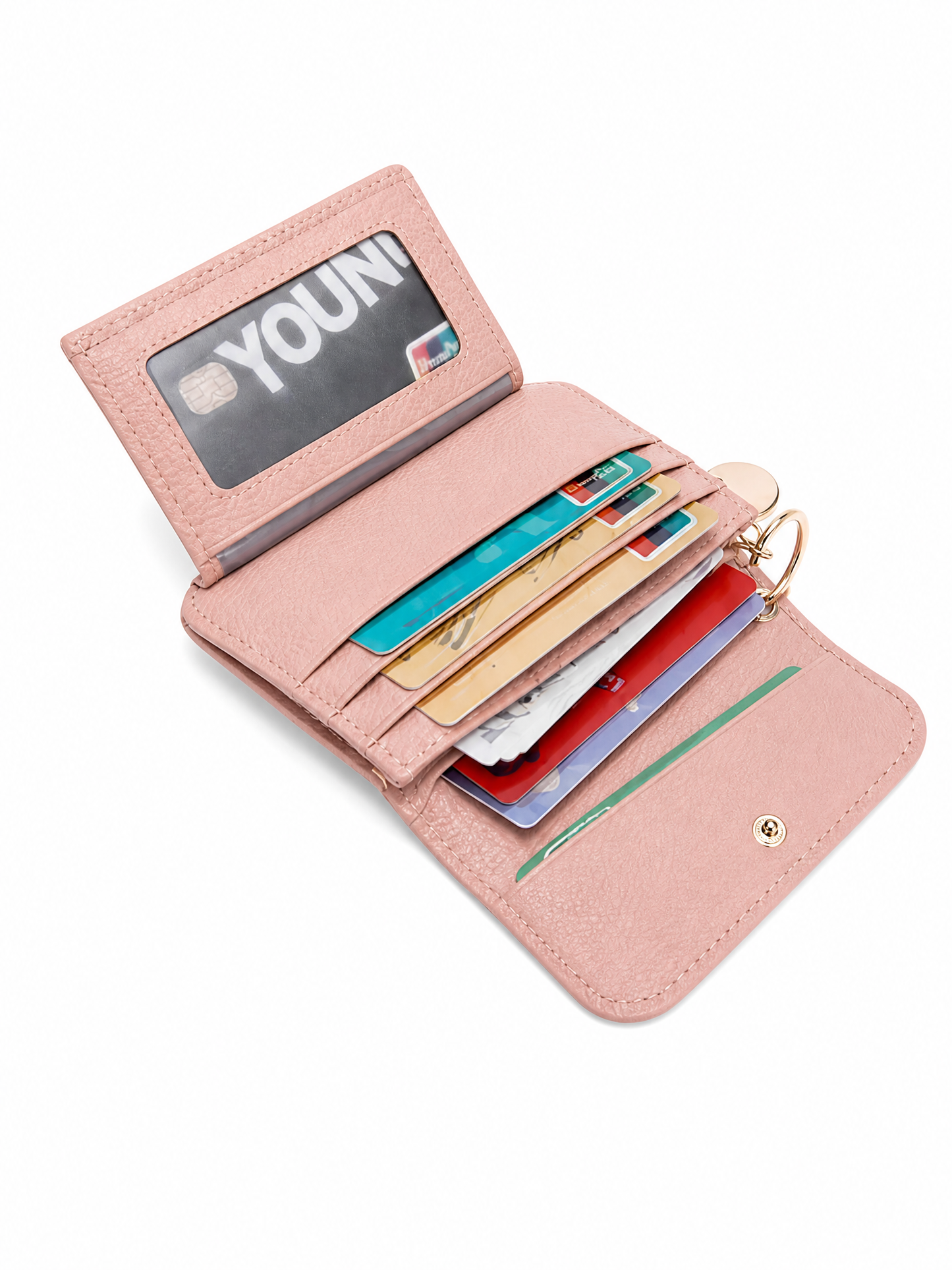 Leather Card & Coin Pouch — Rose Pink