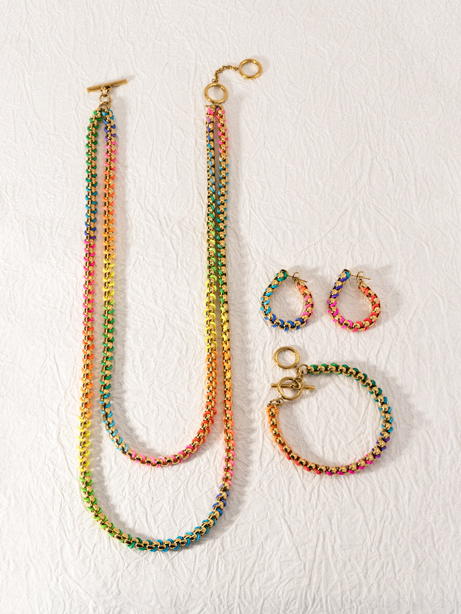 Pride Edition 18K Gold Braided Rainbow Set