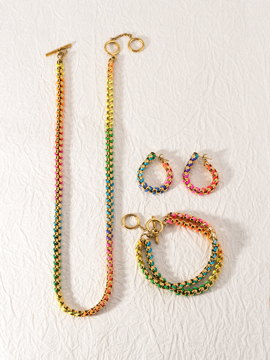 Pride Edition 18K Gold Braided Rainbow Set