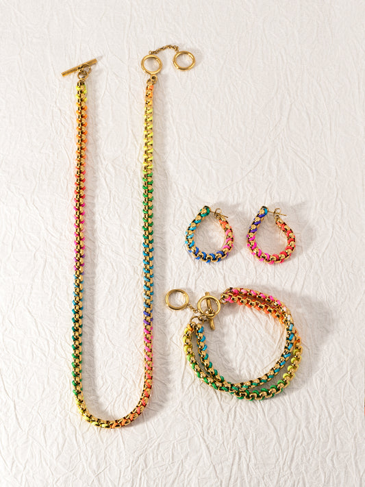 Pride Edition 18K Gold Braided Rainbow Set