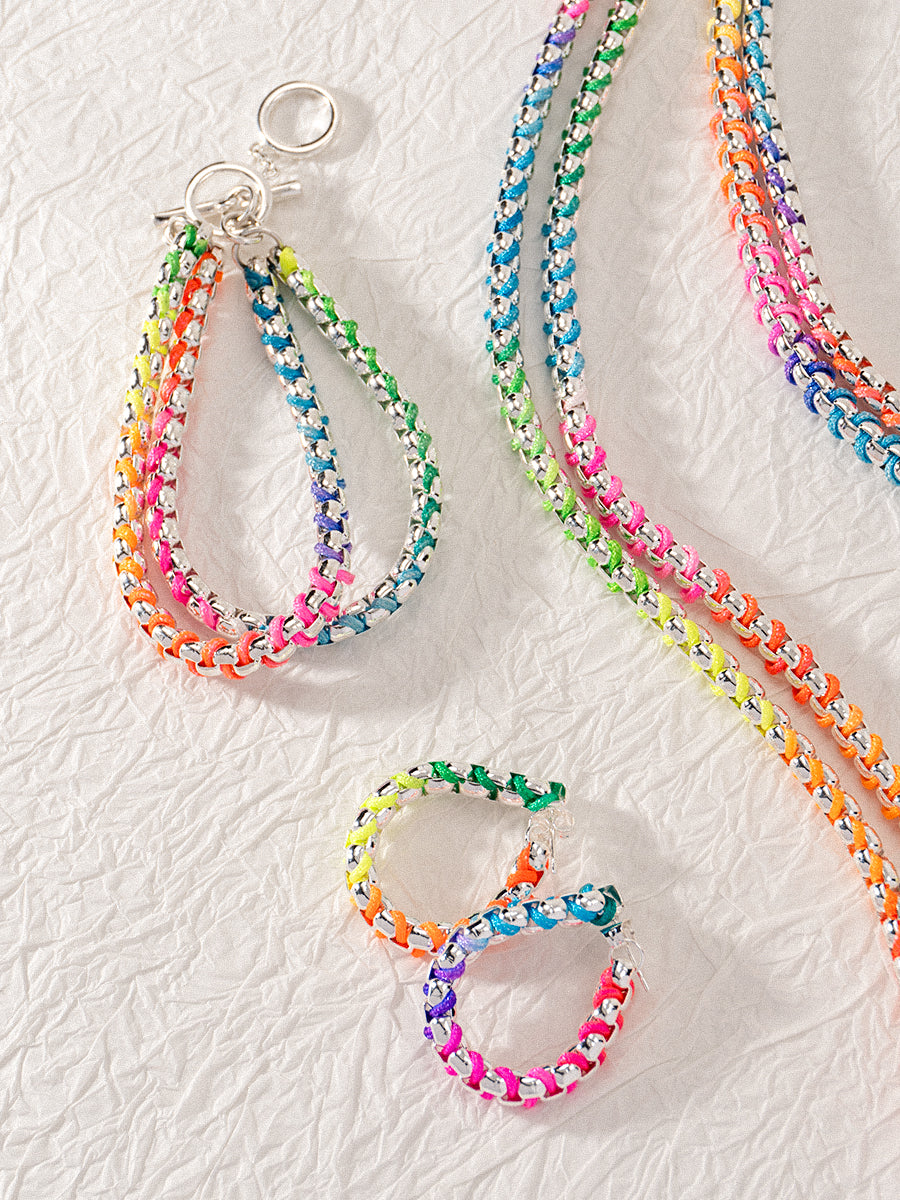 Pride Edition Silver Braided Rainbow Set