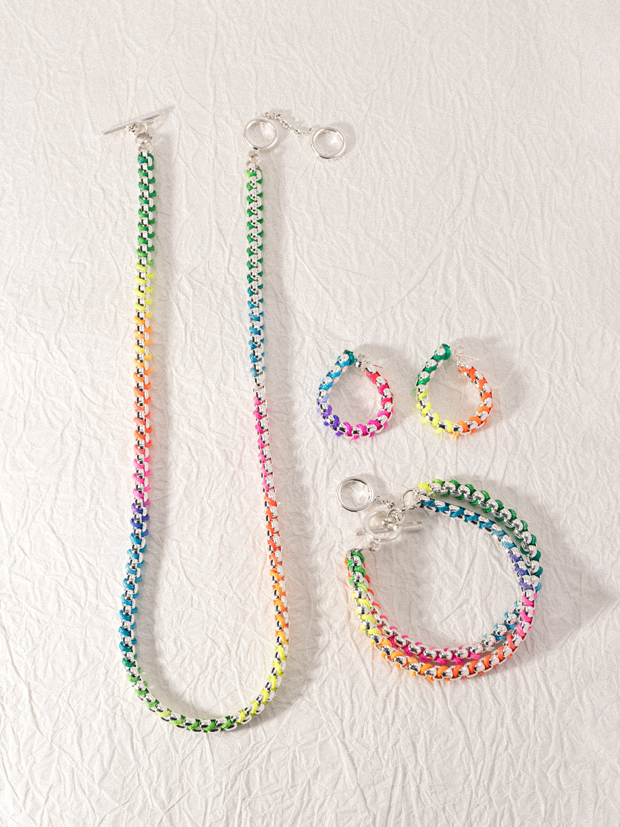 Pride Edition Silver Braided Rainbow Set