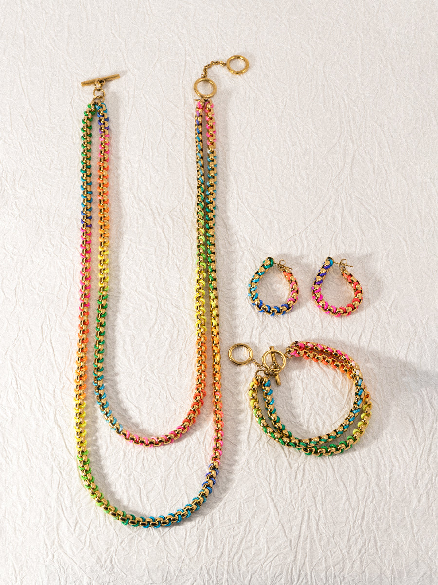 Pride Edition 18K Gold Braided Rainbow Set