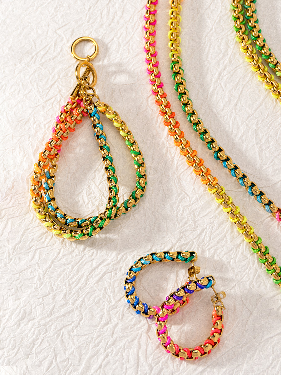 Pride Edition 18K Gold Braided Rainbow Set