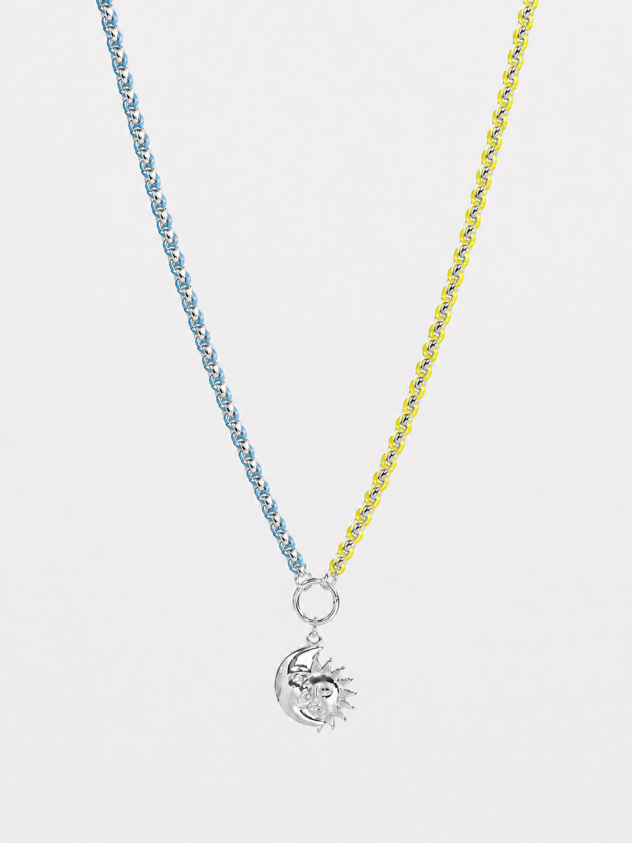 Clean Silver Color Clash Hand-woven Necklace