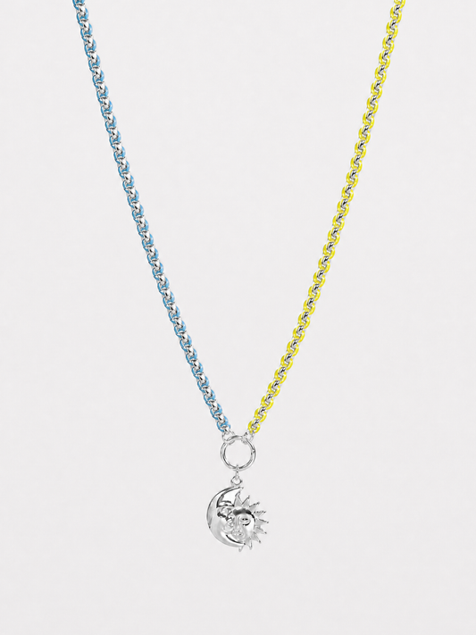 Clean Silver Color Clash Hand-woven Necklace