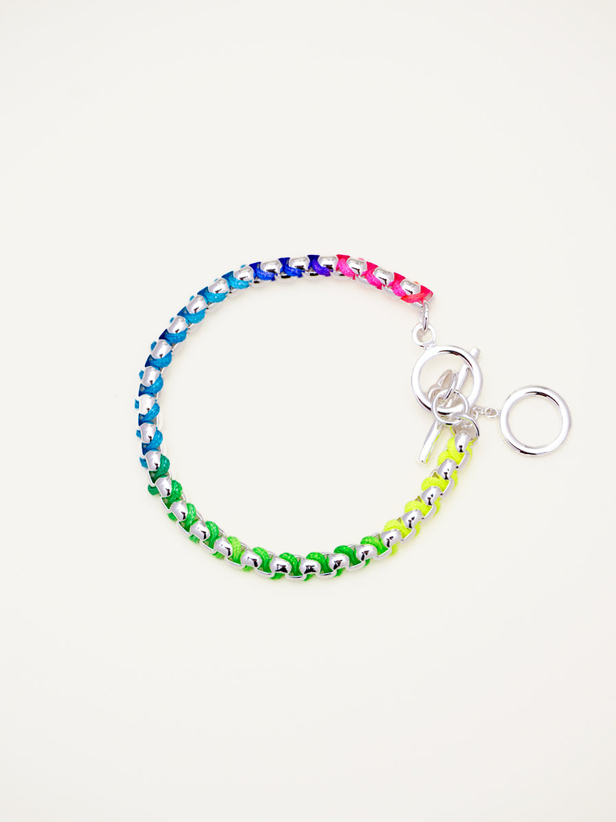 Silver Rainbow Hand-woven Bracelet RB021
