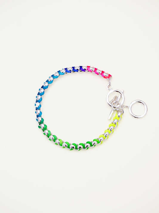 Silver Rainbow Hand-woven Bracelet RB021