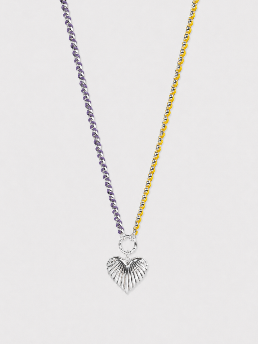 Haze Silver Color Clash Hand-woven Necklace