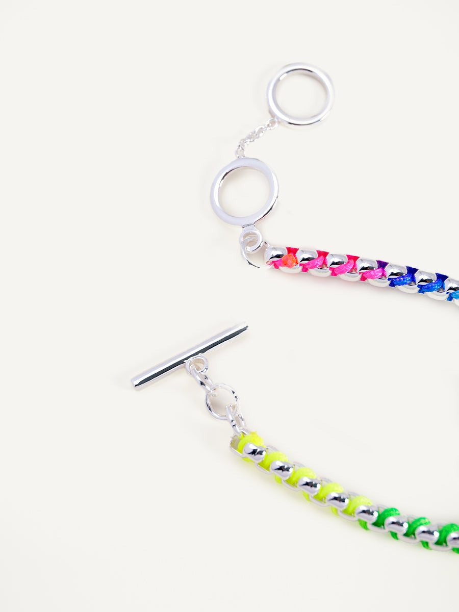 Silver Rainbow Hand-woven Bracelet RB021
