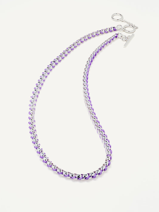 Silver Macarons Purple Hand-woven Necklace RN025