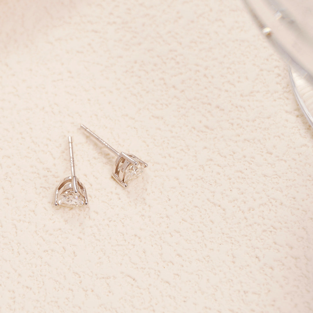 Moissanite Shimmering Heart Earrings GE004