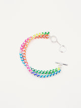 Silver Rainbow Hand-woven layered Bracelet RB022