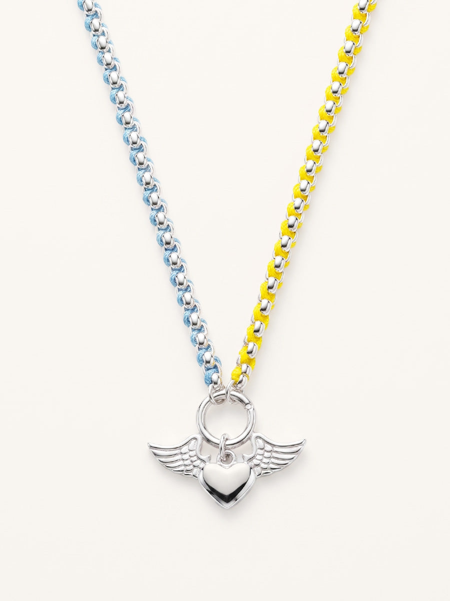 Clean Silver Color Clash Hand-woven Necklace