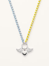 Clean Silver Color Clash Hand-woven Necklace