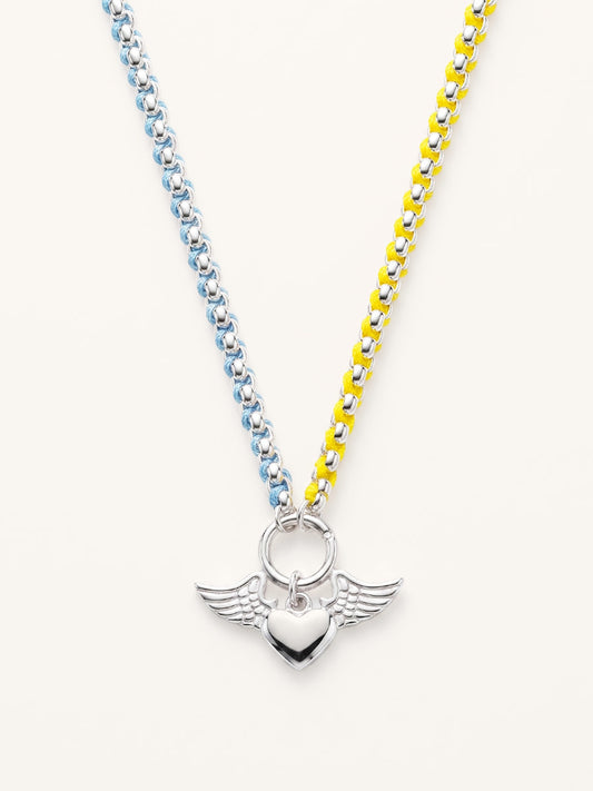 Clean Silver Color Clash Hand-woven Necklace