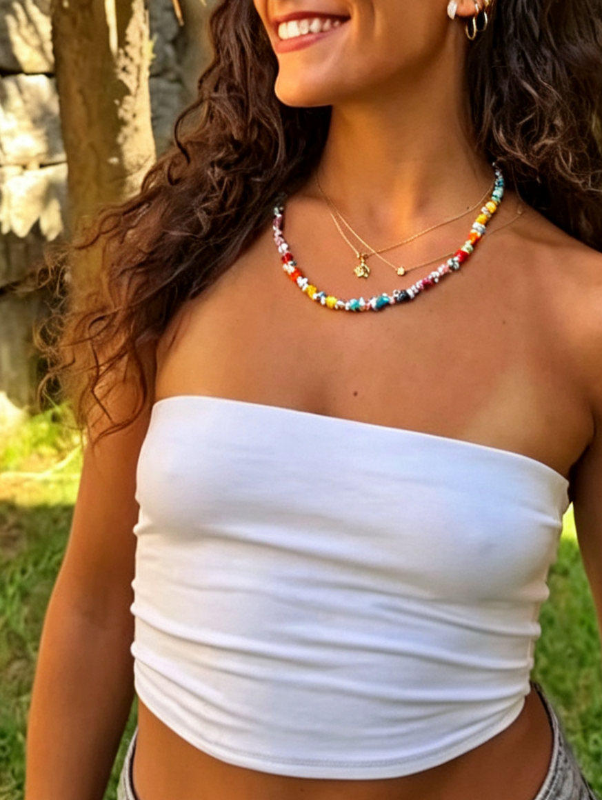 Rhythm Rainbow Silver Hematite Necklace
