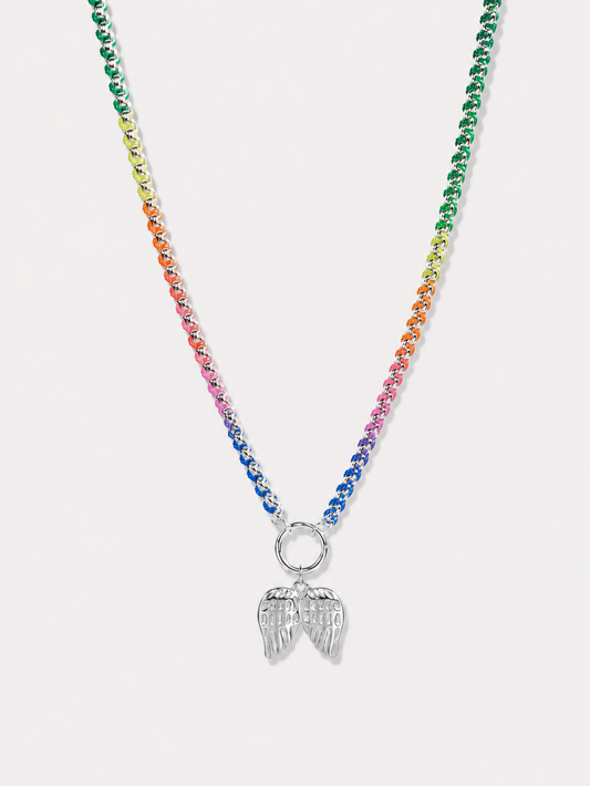 Rainbow Silver Color Clash Hand-woven Necklace