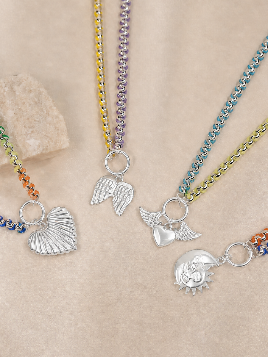 Rainbow Silver Color Clash Hand-woven Necklace