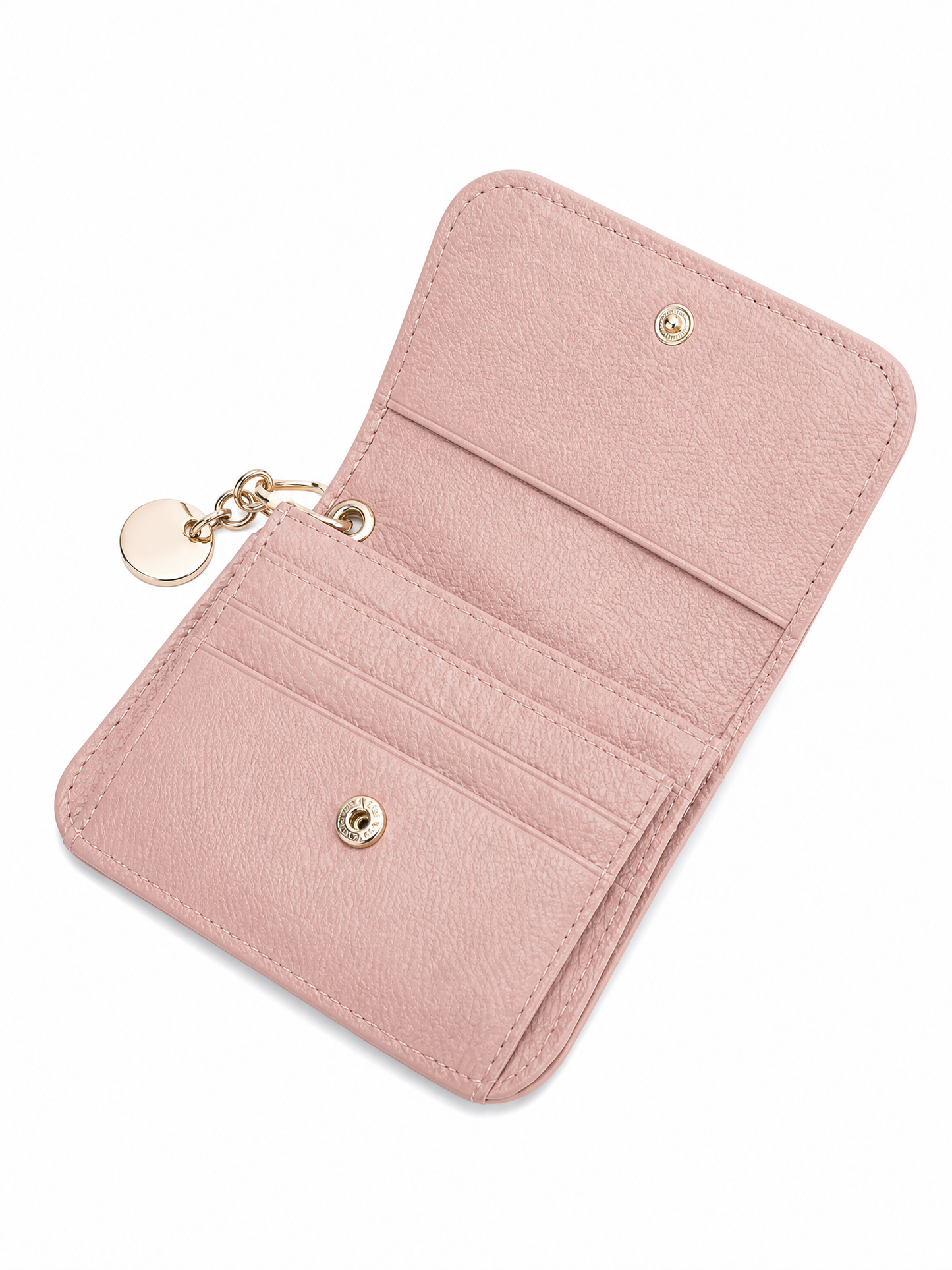 Leather Card & Coin Pouch — Rose Pink