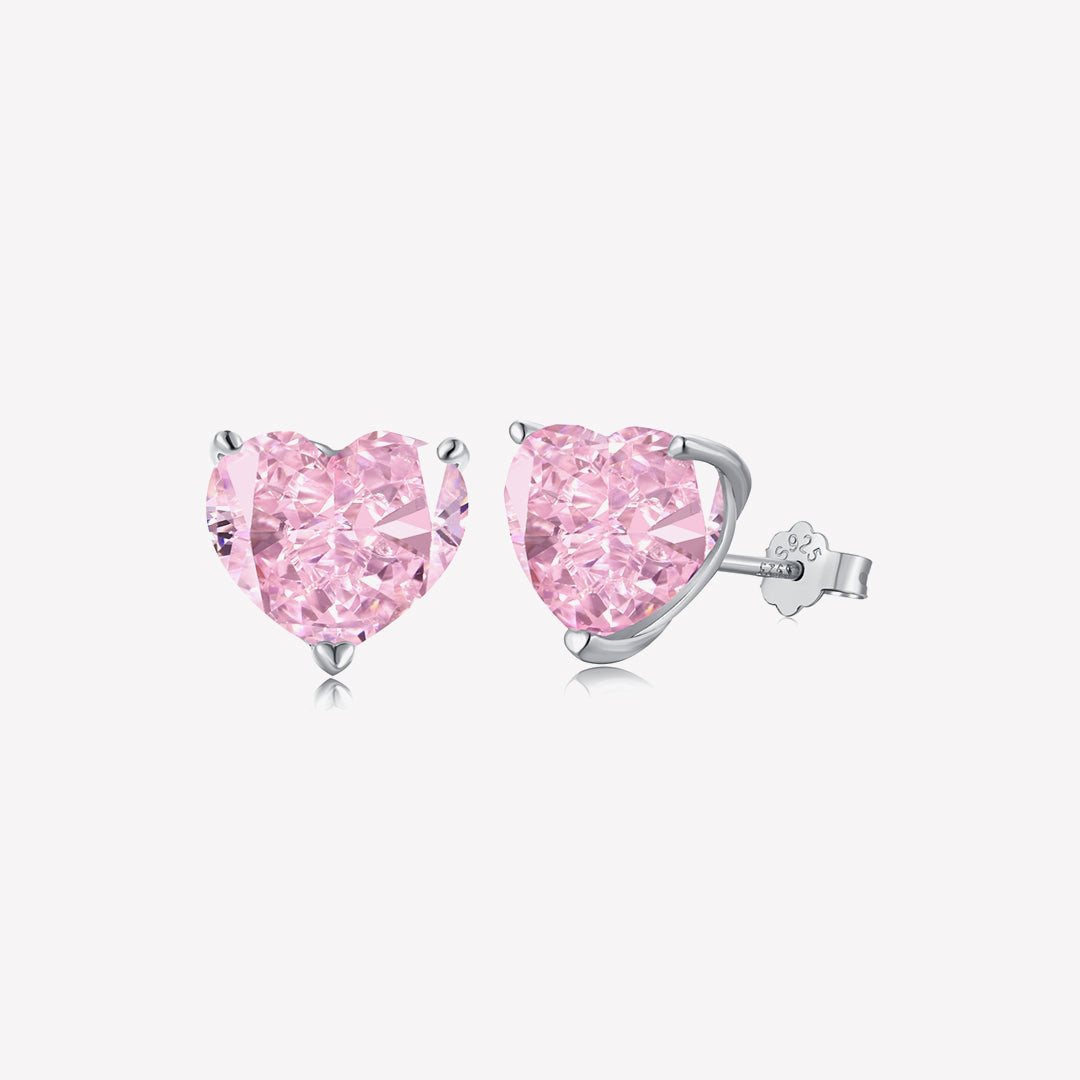 Pink Heart Stud Earrings GE002