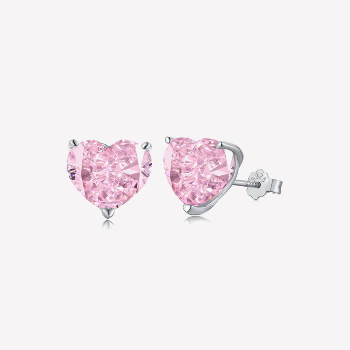 Pink Heart Stud Earrings GE002