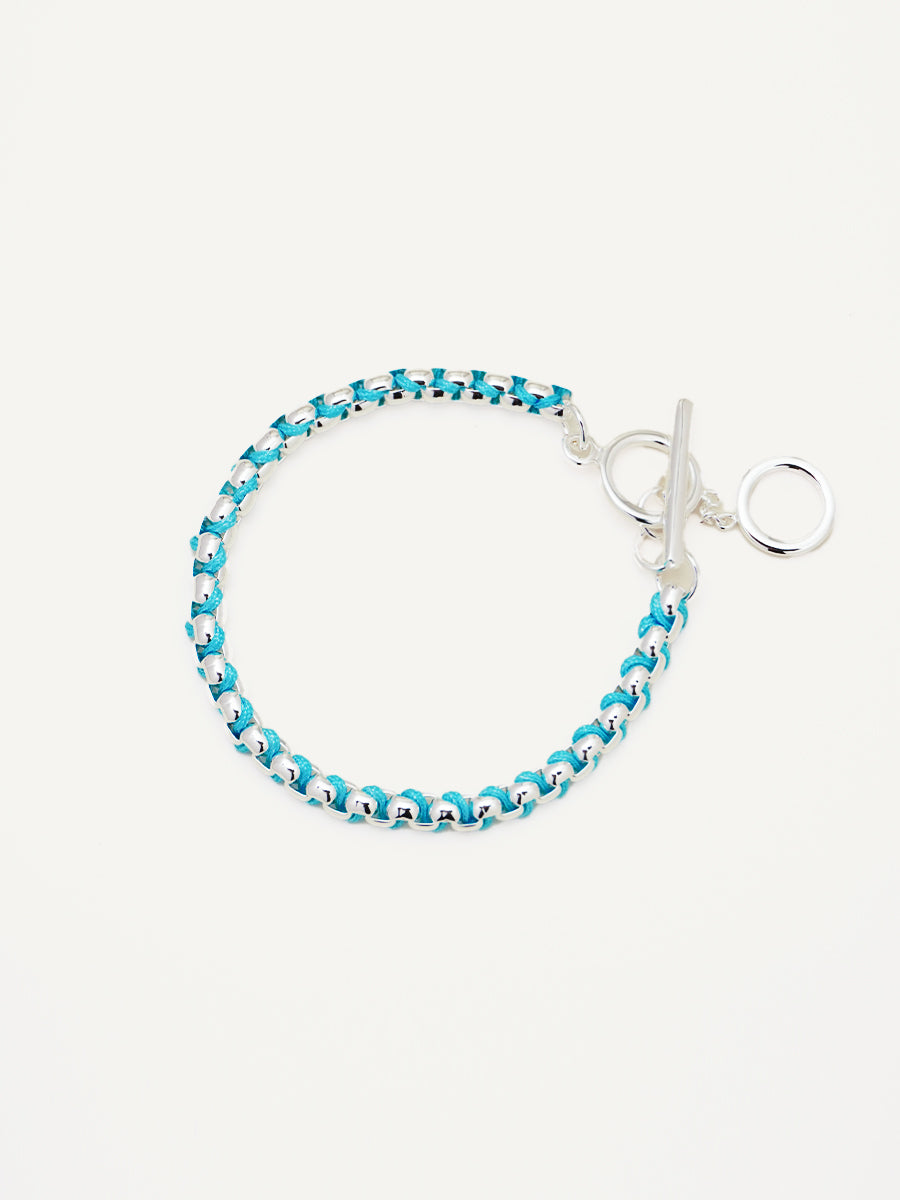 Silver Summer Blue Hand-woven Bracelet RB027