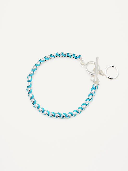 Silver Summer Blue Hand-woven Bracelet RB027