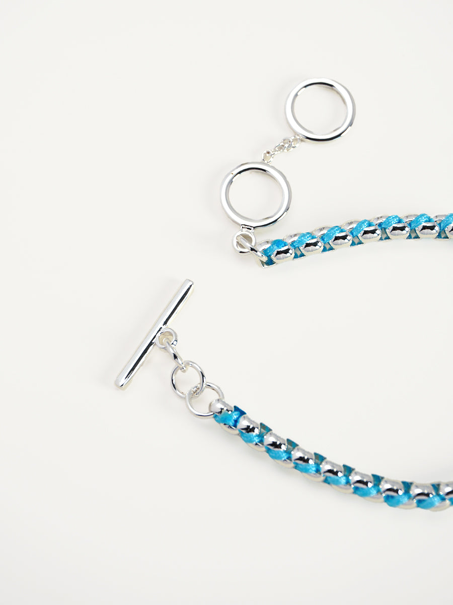Silver Summer Blue Hand-woven Bracelet RB027