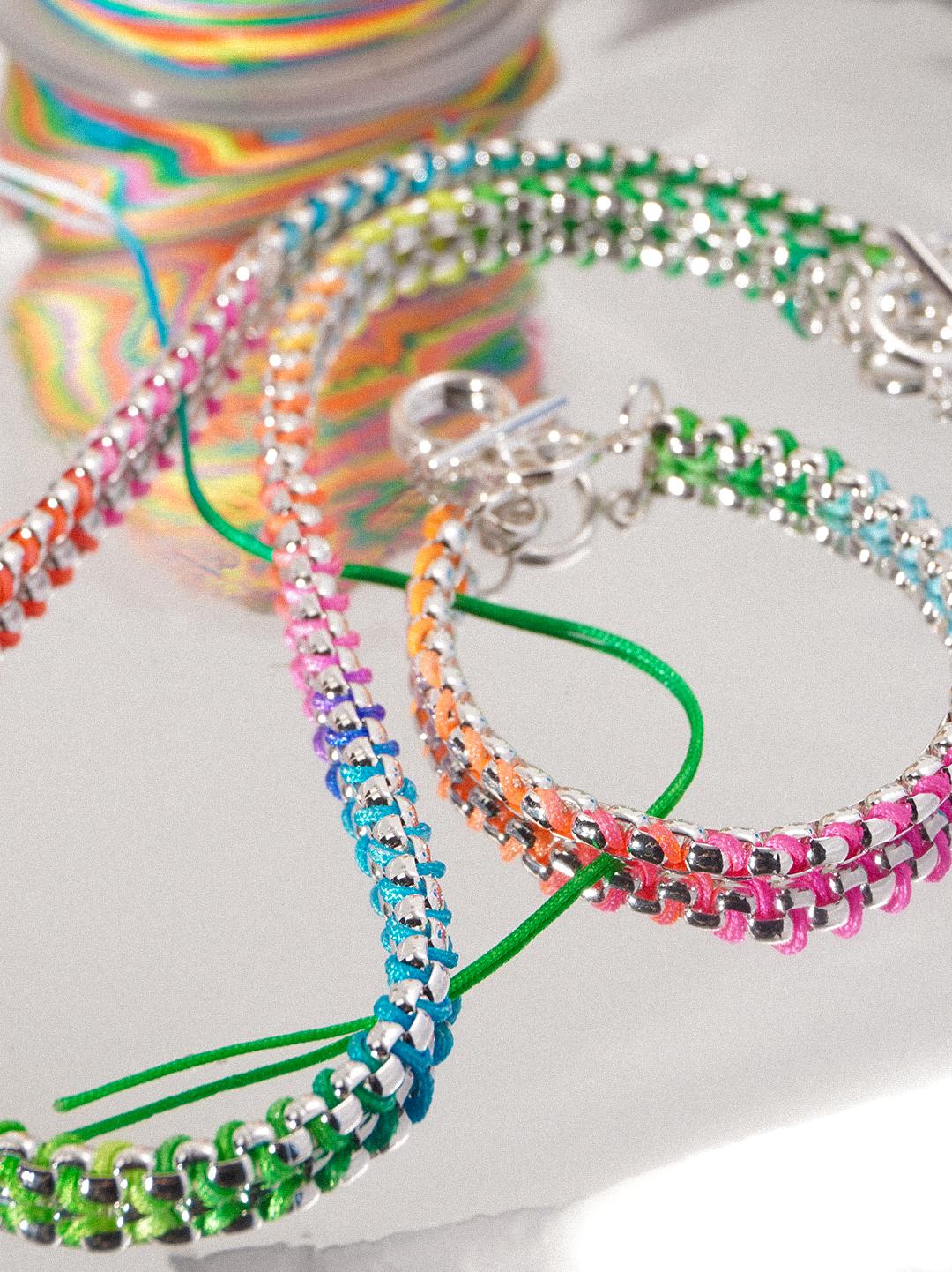Silver Rainbow Hand-woven Necklace RN021